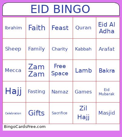 Eid bingo 