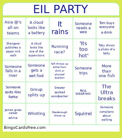 EIL SUMMER PARTY Bingo