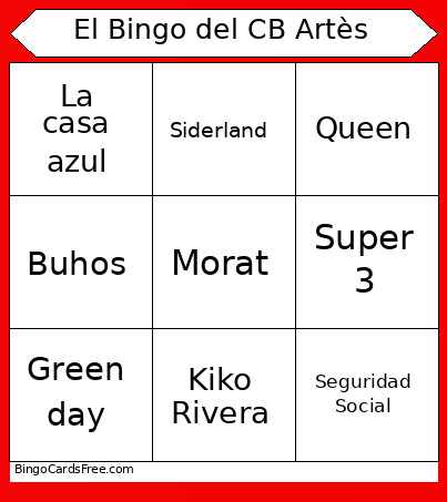 El Del CB Artès Bingo Card