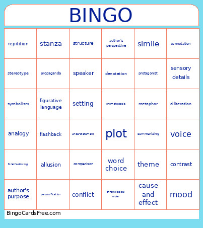 ELA EOG Bingo Card