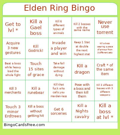 Elden Ring Bingo