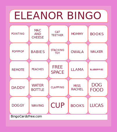 ELEANOR Bingo Card