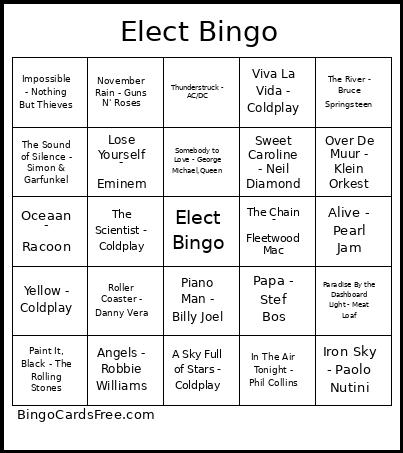 Elect Bingo Card