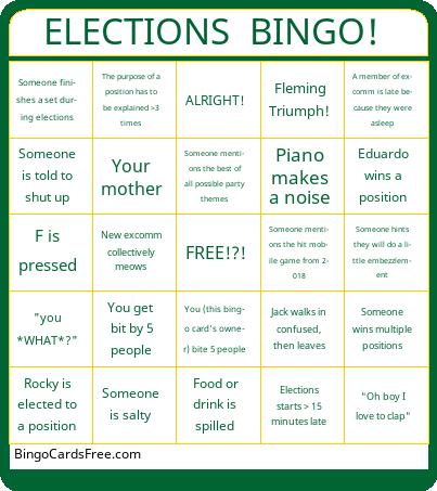 elections bingo Cards Free Pdf Printable Game, Title: ELECTIONS  BINGO! 