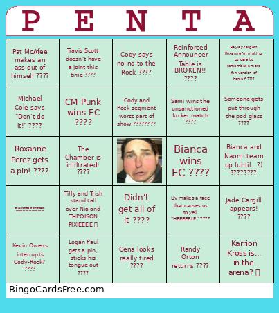 Elimination Chamber! Bingo Card