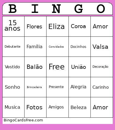 Eliza Marques Bingo Card