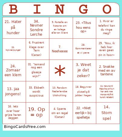 Elsbeth bingo