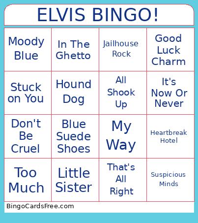 ELVIS ! Bingo Card