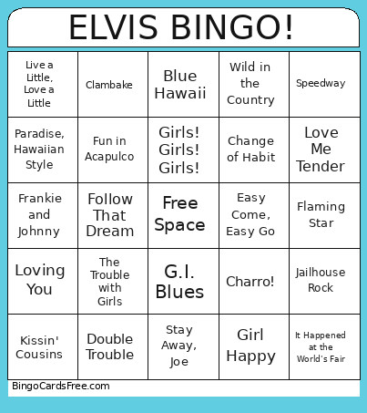 ELVIS ! Bingo Card 2