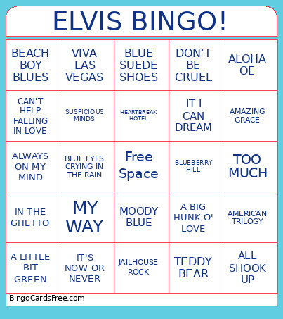 ELVIS ! Bingo Card