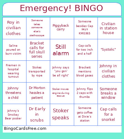 Emergency! Bingo Card 2