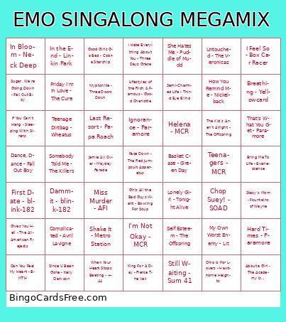 Emo Bingo Round Three