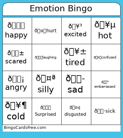 Emotion bingo 