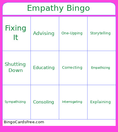 Empathy Bingo Card