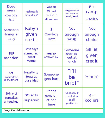 Employee Appreciation Day Bingo Card