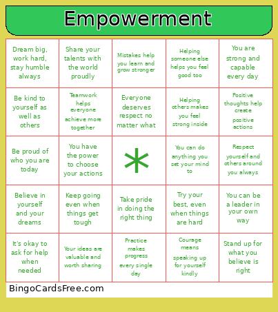 Empowerment  Bingo
