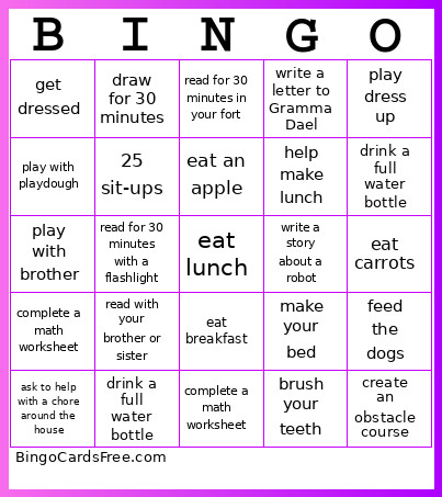 Emree Bingo Card