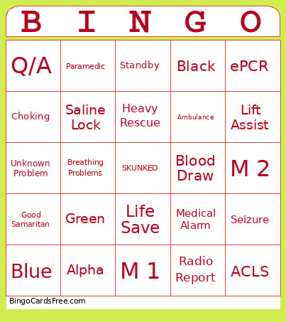 EMS WEEK 2026 Bingo Card