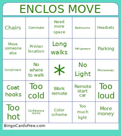 Enclos Move Bingo Card