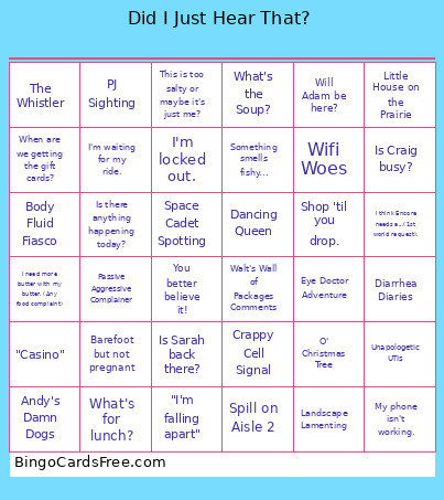 Encore 1 Bingo Card