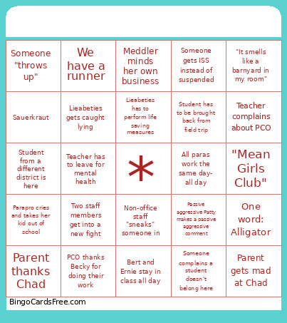 End Of Year Bingo Card