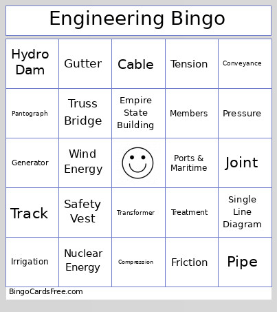 Engineering Bingo Card