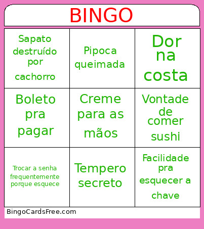 Engraçado Em Família Bingo Card