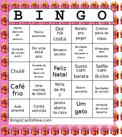 Engraçado Em Família Bingo Card