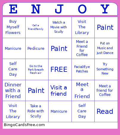 Enjoy 1 Bingo Card
