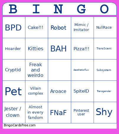 Ennard Bingo Card