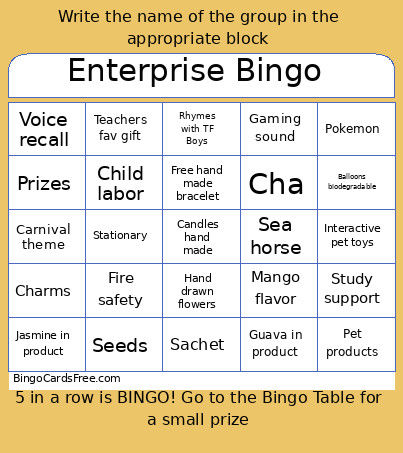 Enterprise Bingo Card