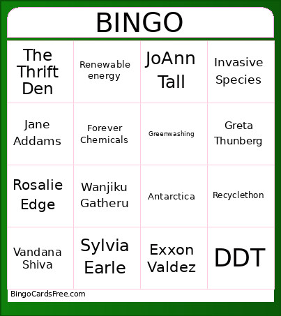 Enviro ! Bingo Card