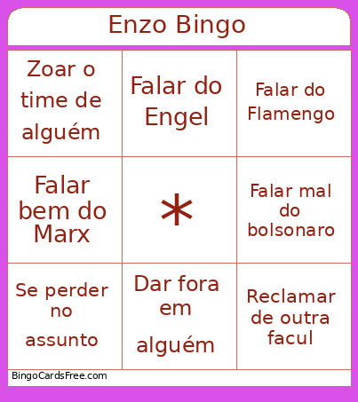 Enzo Be Like Bingo Card