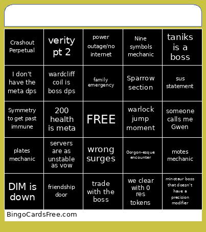 eof raid Bingo