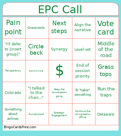 EPC Call Bingo Card