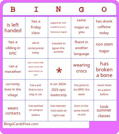 Epic People Bingo