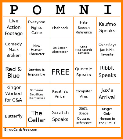 Episode 8 Bingo Card
