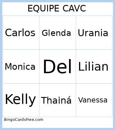 EQUIPE CAVC Bingo Card