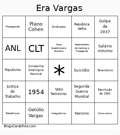 Era Vargas Bingo Card