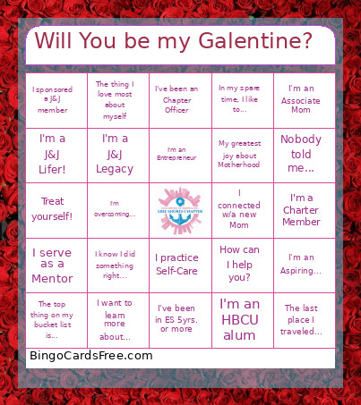Erie Shores - Galentine's Day Bingo Card