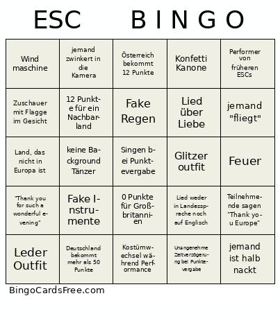 ESC      B I N G O Bingo