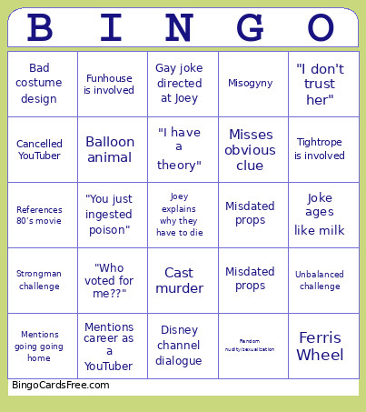 Escape The Night Bingo Card