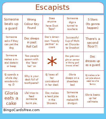 Escapists Bingo