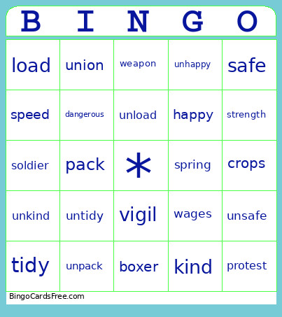 ESOL 3 Winter Bingo Card