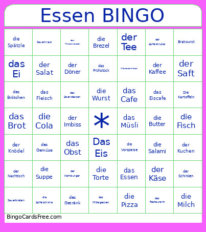 Essen Bingo Card
