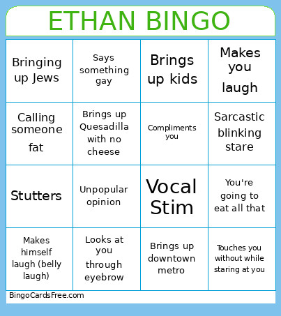 ETHAN Bingo Card