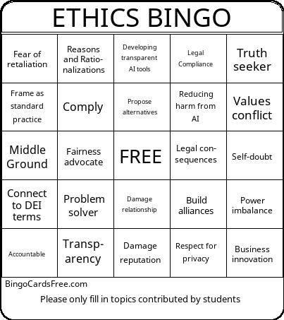 Ethics Bingo