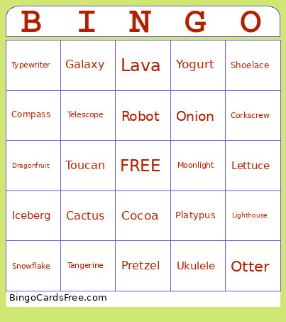 ETYCB Bingo Card