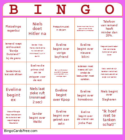 Europa-Park Autorit Bingo Card