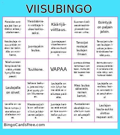 Euroviisubingo (eioototta.fi)